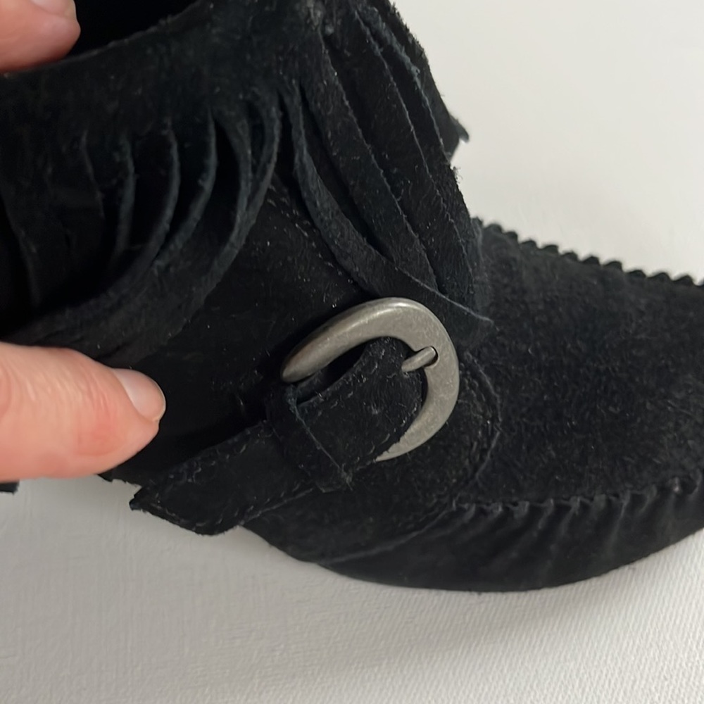 Vintage Born fringed black suede booties - Picture 3 of 12